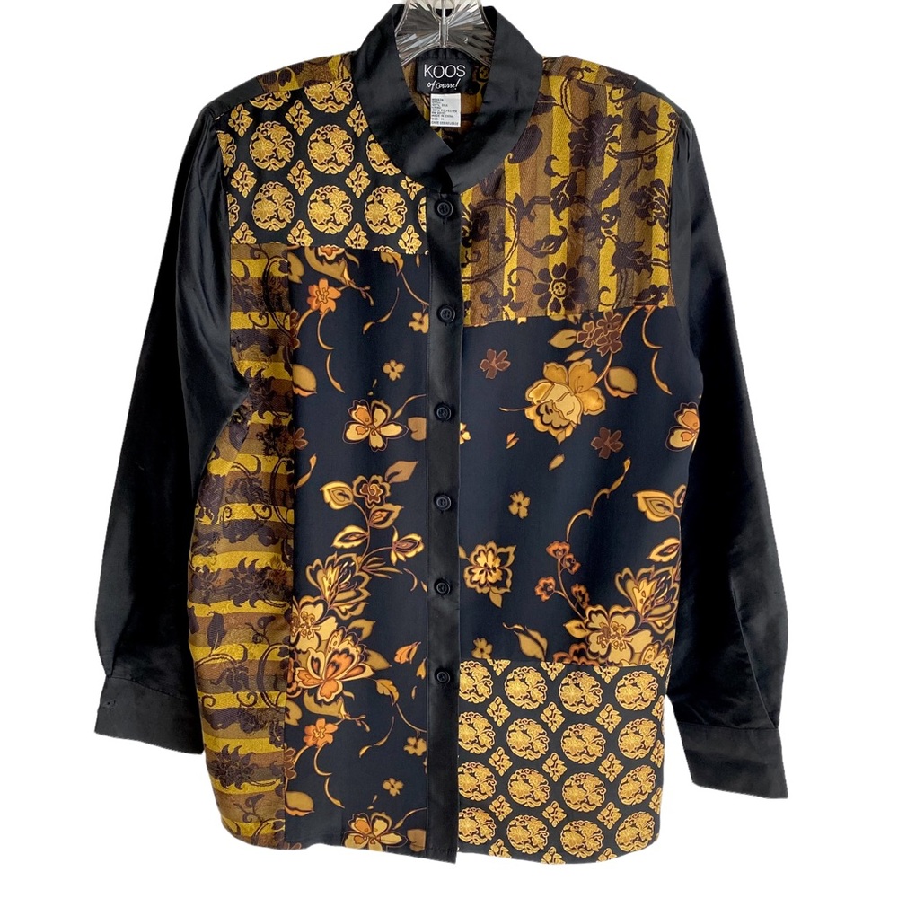 Koos of Course 100% Silk Shaket Blouse Size Medium